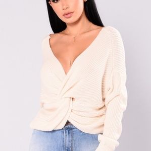Twist-Front Sweater